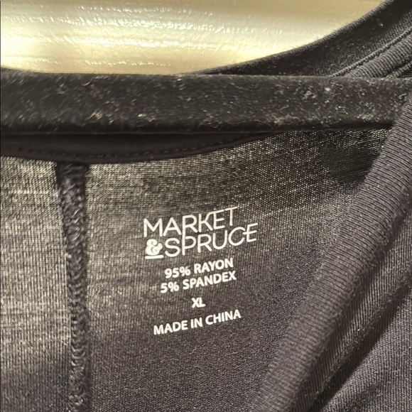Market & Spruce Black T-Shirt Dress with Pocket - Picture 2 of 2